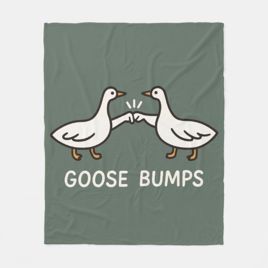 Funny Goose Bumps Cartoon | eerste bobbelganzendie Fleece Deken (Voorkant)