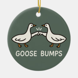 Funny Goose Bumps Cartoon | eerste bobbelganzendie Keramisch Ornament