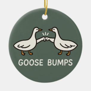 Funny Goose Bumps Cartoon   eerste bobbelganzendie Keramisch Ornament
