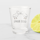 Funny Goose Bumps Cartoon | eerste bobbelganzendie Shot Glas (Achterkant)