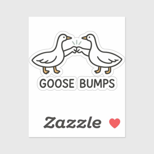 Funny Goose Bumps Cartoon | eerste bobbelganzendie Sticker (Vel)