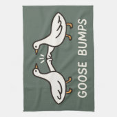 Funny Goose Bumps Cartoon | eerste bobbelganzendie Theedoek (Verticaal)