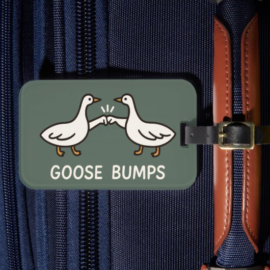 Funny Goose Bumps Cartoon | Fist Bump Geese Animal Bagagelabel (Voorkant Insitu 4)