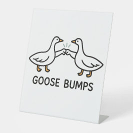 Funny Goose Bumps Cartoon | Fist Bump Geese Animal Reclamebord Met Voetstuk