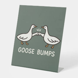 Funny Goose Bumps Cartoon | Fist Bump Geese Animal Reclamebord Met Voetstuk