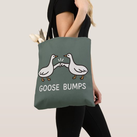 Funny Goose Bumps Cartoon Tote Bag (Dichtbij)