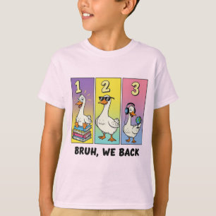 Funny Goose Comic Shirt – Bruh We Terug naar Sch