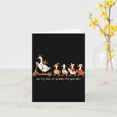 Funny Goose Fall Christian On My Way To Spread Goo Kaart (Gele Bloem)