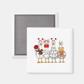 Funny Goose Happy Valentine Goose Cute Heart Lover Magneet (Voorkant / Achterkant)