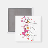 Funny Goose Happy Valentine Goose Cute Heart Lover Magneet (Voorkant / Achterkant)