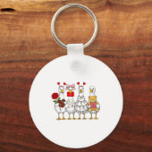 Funny Goose Happy Valentine Goose Cute Heart Lover Sleutelhanger (Voorkant)