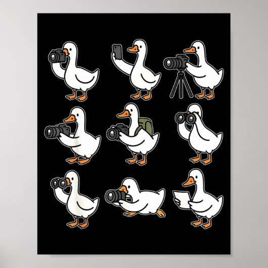 Funny Goose Photographer Photography Camera Photo Poster (Voorkant)