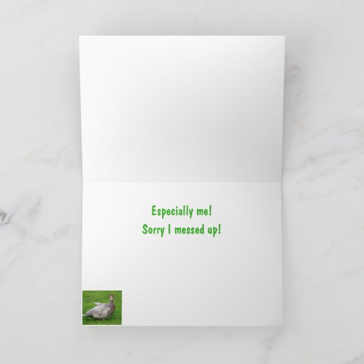 Funny Goose, sorry excuses Kaart (Binnen)