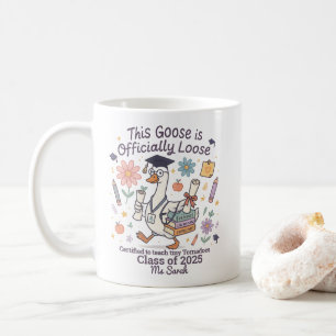 Funny Goose Teacher Afstuderen Gift gepersonalisee Koffiemok