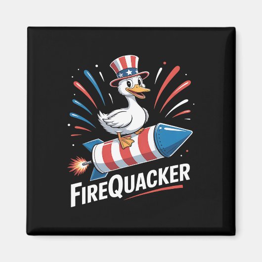 Funny Goose Vierde juli Firequacker Onafhankelijkh Magneet (Voorkant)