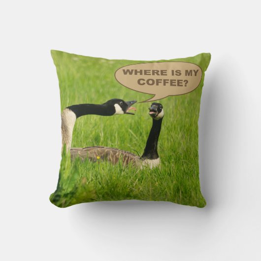 Funny Goose - Where Is My Coffee Kussen (Voorkant)