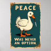 Funny goose with a knife illustration poster (Voorkant)