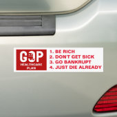 Funny GOP Healthcare Plan Bumpersticker (Op auto)