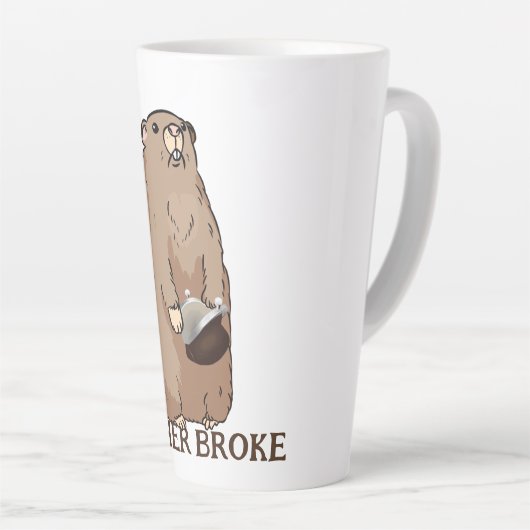 Funny Gopher Broke Latte Mok (Rechterhoek)
