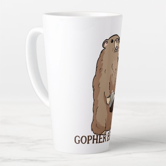 Funny Gopher Broke Latte Mok (Linkerhoek)
