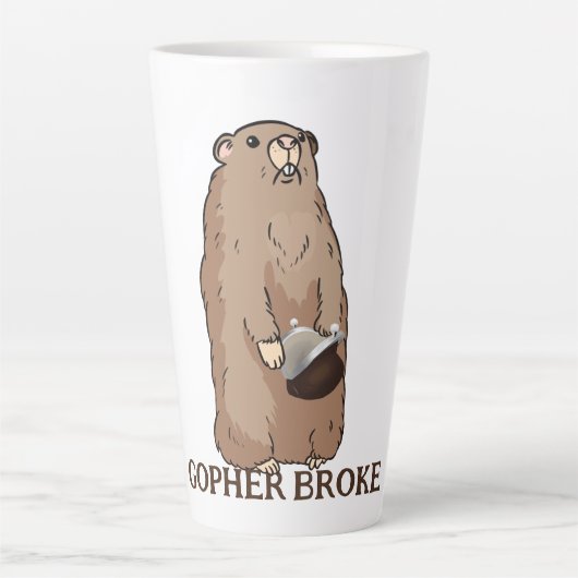 Funny Gopher Broke Latte Mok (Voorkant)