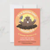 Funny gopher cartoon illustratie-uitnodiging kaart (Voorkant)