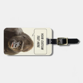 Funny Gorilla aangepast bagagelabel