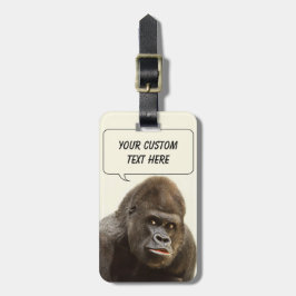 Funny Gorilla aangepast bagagelabel