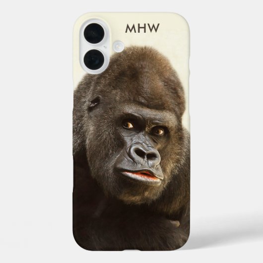 Funny Gorilla aangepaste monogram-telefoongevallen Case-Mate iPhone Case (Achterkant)