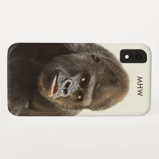 Funny Gorilla aangepaste monogram-telefoongevallen Case-Mate iPhone Case (Achterkant (horizontaal))