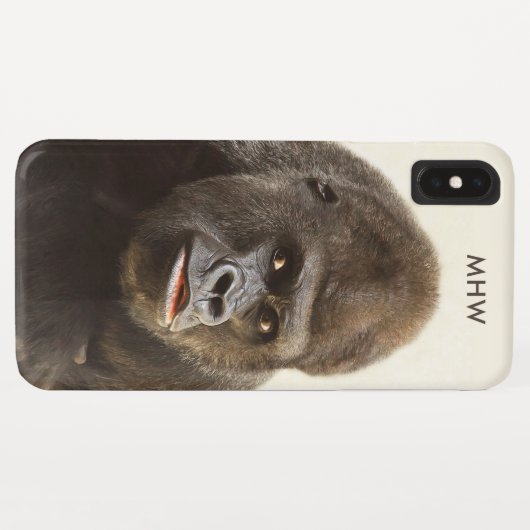 Funny Gorilla aangepaste monogram-telefoongevallen Case-Mate iPhone Case (Achterkant (horizontaal))