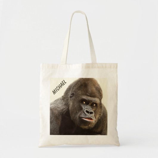 Funny Gorilla aangepaste naam canvas tassen (Voorkant)