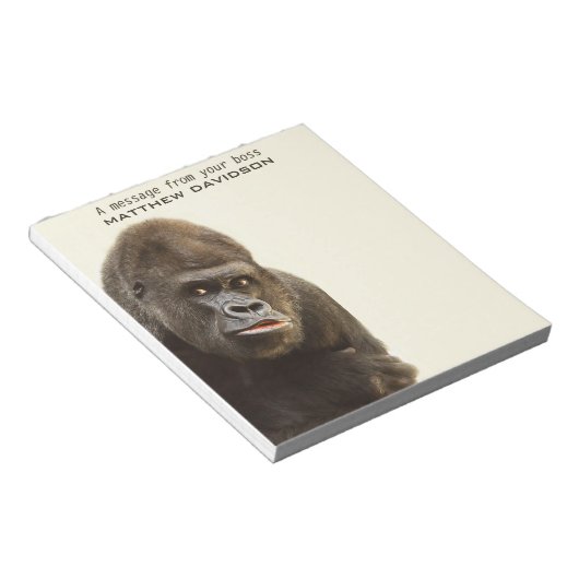 Funny Gorilla aangepaste tekst notitieblokken (Schuin)