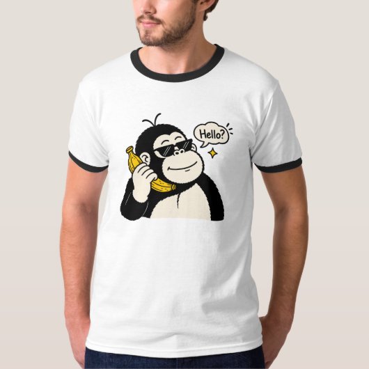 Funny Gorilla Banaan Telefoon T-Shirt (Voorkant)