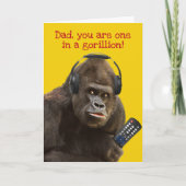 Funny Gorilla met verafgelegen en hoofdsetvader Kaart (Voorkant)
