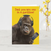 Funny Gorilla met verafgelegen en hoofdsetvader Kaart (Gele Bloem)