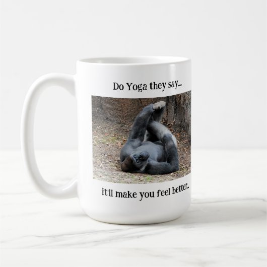 Funny Gorilla Mok: Doe Yoga.... Koffiemok (Links)