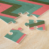 Funny Gorilla Pink Green Chevron Puzzle Legpuzzel (Zijkant)