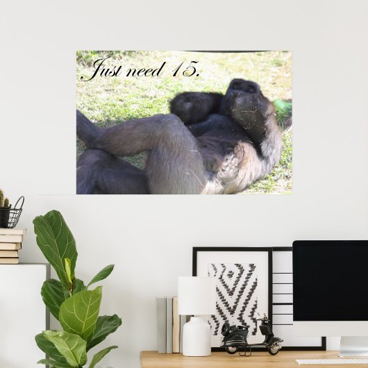 Funny Gorilla Poster (Thuiskantoor)