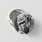 FUNNY GORILLA RONDE BUTTON 3,2 CM (Voorkant /achterkant)