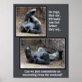 Funny Gorilla, te veel Poster van Weekend Party (Voorkant)