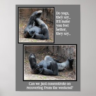 Funny Gorilla, te veel Weekend Party Poster