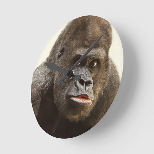 Funny Gorilla-wandklok Ronde Klok (Hoek)