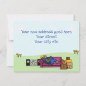 Funny gorillas nieuwe home change of address card (Achterkant)