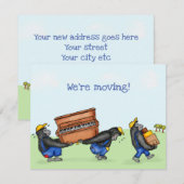 Funny gorillas nieuwe home change of address card (Voorkant / Achterkant)