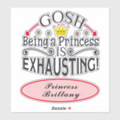 Funny Gosh is een prinses die naam 8 uitstraalt." Sticker (Vel)
