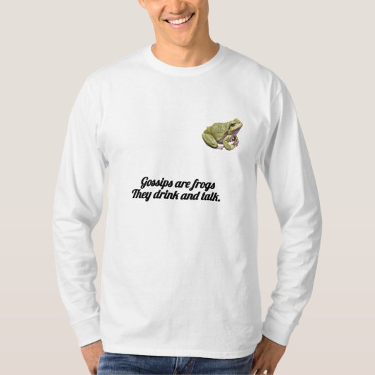 ✨ Funny Gossip Frog Quote T-Shirt | " Drink&talk (Voorkant)