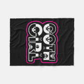 Funny Goth Girl Black And White  Fleece Deken (Voorkant (Horizontaal))