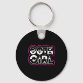 Funny Goth Girl Black And White  Sleutelhanger (Voorkant)