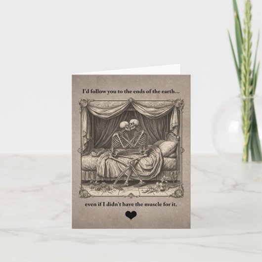 Funny Goth Skelton couple Valentine Anniversary    Kaart (Voorkant)